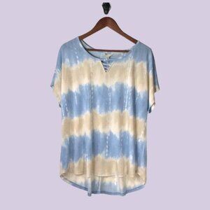 Cato est. 1946 Tie Dye Blue & Beige Blouse Size 14/16W
